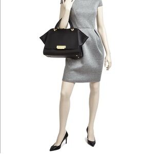 NWT ZAC POSEN Black Leather Handbag